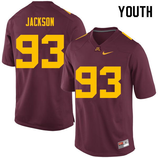 Youth #93 Merrick Jackson Minnesota Golden Gophers College Football Jerseys Sale-Maroon - Click Image to Close